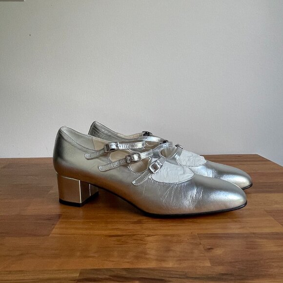Carel Kina Silver leather Mary Janes - 38 - Picture 1 of 6